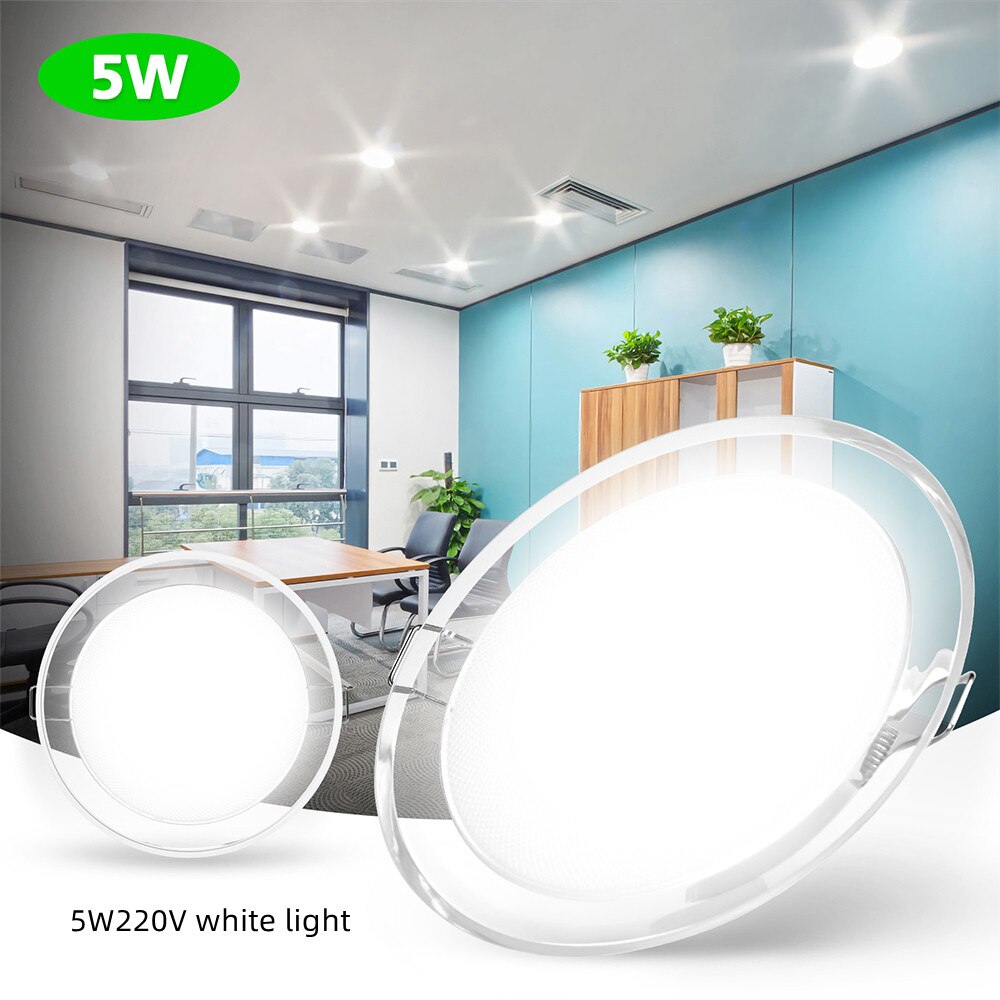 Round Panel LED Downlight Recessed Indoor Ceiling Lamp 5W AC220V LED Spot Lamp For Living Room Foyer Bar Counter Office