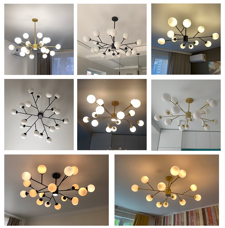 Creative Gold Black Chandelier Lights For Living Room Bedroom G9 Lamps Fixtures Lustres Indoor Lighting Luminaria Without Bulbs