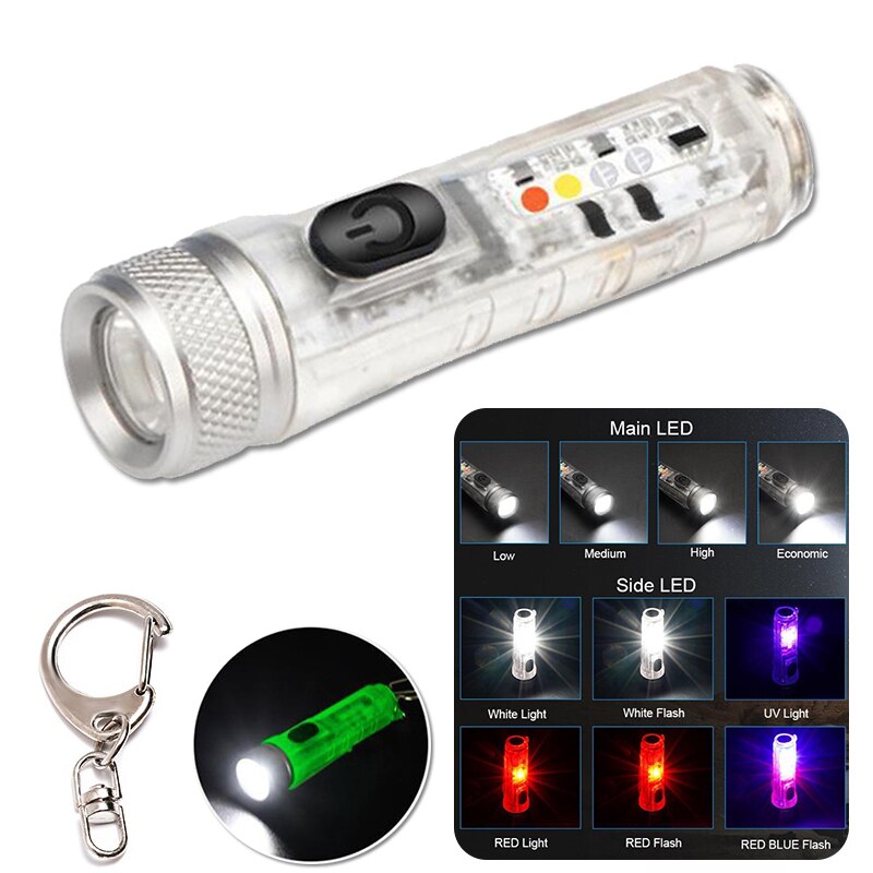 Multifunctional Mini Glare COB Keychain Light USB Charging Emergency Lamps Strong Magnetic Repair Work Outdoor Camping Light