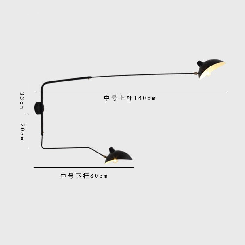 Nordic DaWn Spider Serge Mouille LED Wall Light Rotary Long Pole Wall Lamps for Living Room Bedroom Decor Sconce Light Fixtures