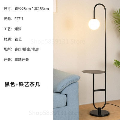Nordic Led Floor Lamp Iron Marble Standing Lamp with Round Tea Table Art Deco Floor Lamps Living Room Corner Sofa Floor Lights