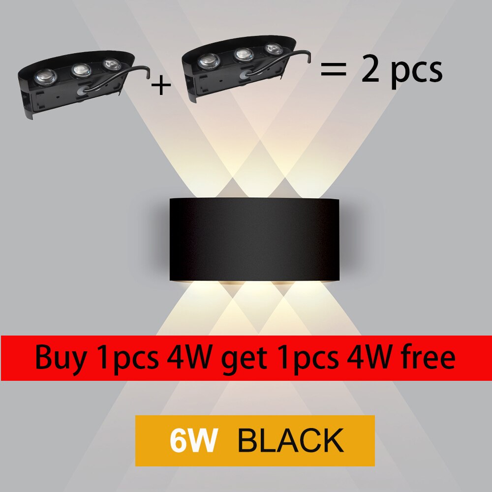 LED Wall Lamp,IP65 Waterproof Aluminum Interior or outdoor Lighting Lights for courtyard Bedroom wall Stairs ,Led Wall Light