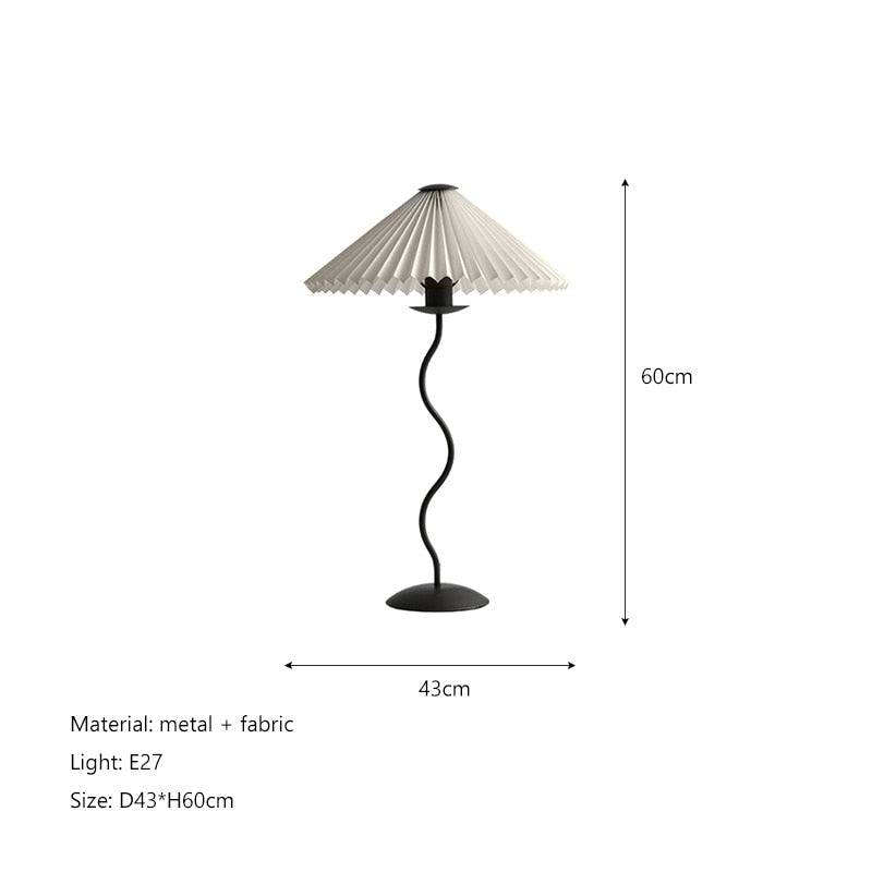 Nordic Minimalist Pleated Fabric Led Floor Lamp Living Room Home Decor Sofa Corner Standing Table Light Bedroom Bedside Lamp