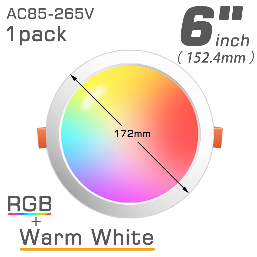 Bluetooth-Compatible Colorful Spot LED Ceiling Lamp Recessed Round Light Smart Home Luminaire RGB Dimmable Downlight 110V 220V