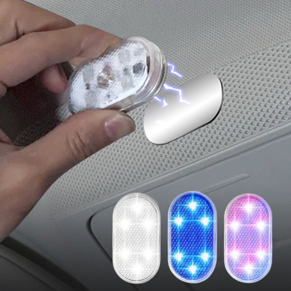 2PCS LED Interior Car Light Wireless Interior Lights Car LED Touch Lights Auto Roof Ceiling Lamp USB Charging Reading Lamps