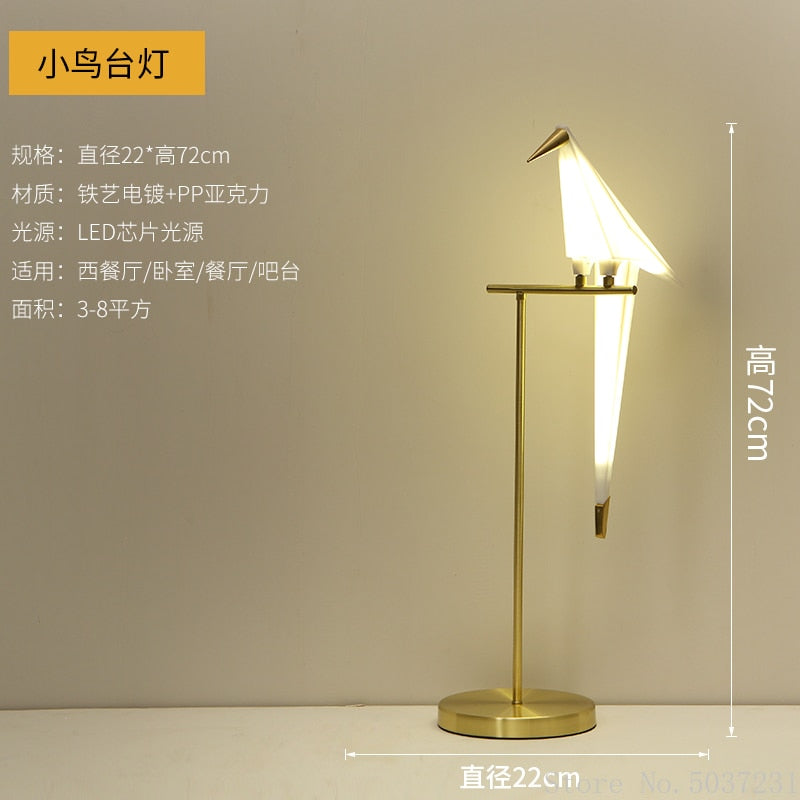 Nordic Acrylic Bird Floor Lamp for Living Room Luxury Paper Cranes Floor Ls Bedroom Paper Crane Lamp Bird Floor Lamp Fixture Led