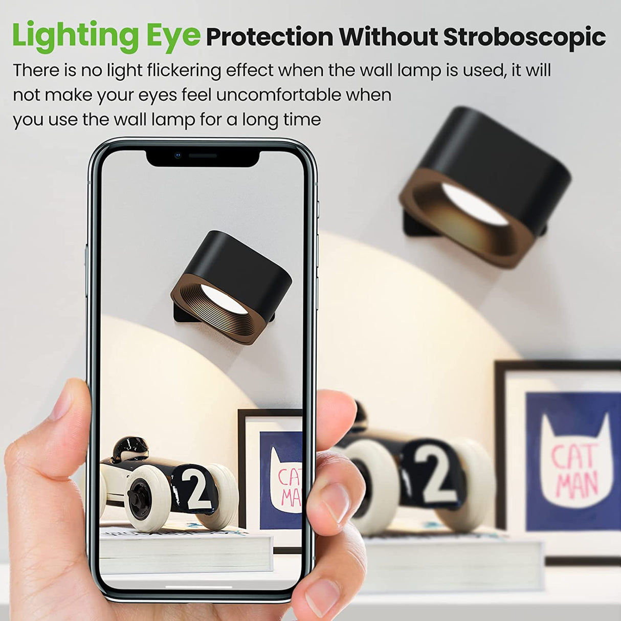 LED Wall Light 360 Projector Magnetic Wall Lamps Adjustable Wall Decor Modern Nordic Luminaire Indoor Stairs Room Decor