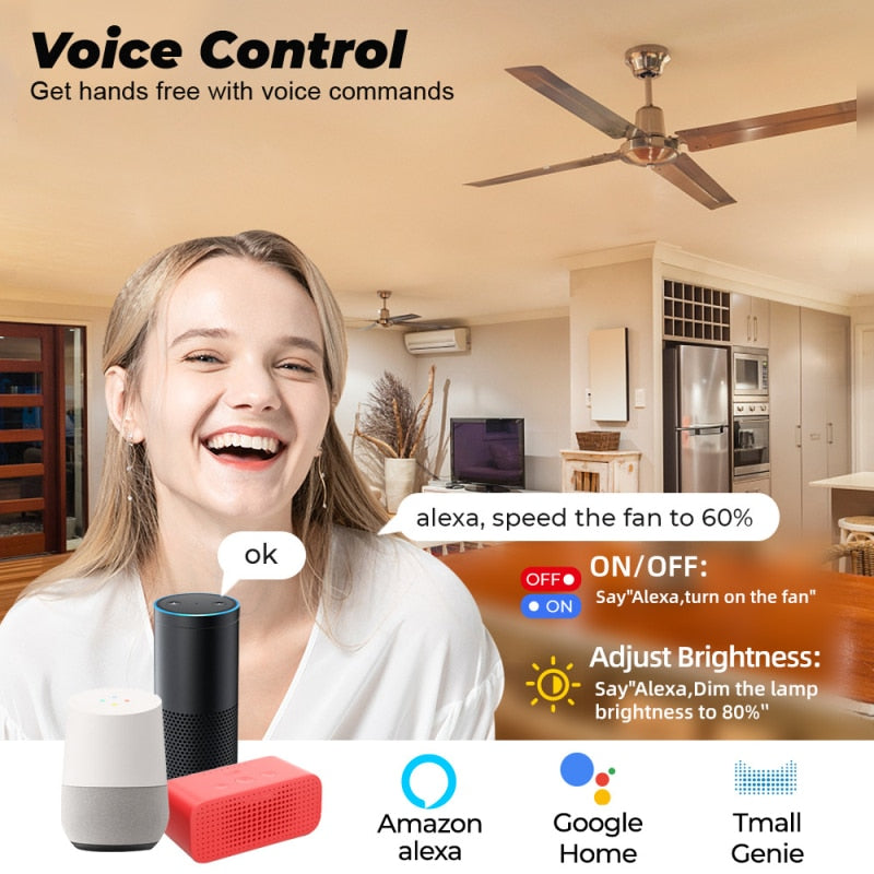 Tuya Mini Fan Speed Switch WiFi Ceiling Fan Controller Smart Life APP Remote Timing Voice Control Works With Alexa Google Home