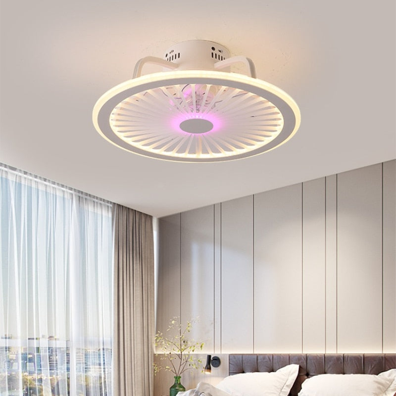 110V / 220V Nordic light with fan Ceiling Fan Lamp Invisible Restaurant Living Room Fan Home Decors chandelier fan ceiling
