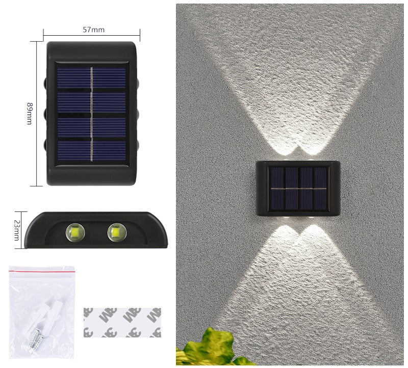 Outdoor Solar Garden Light Led Waterproof Decoration Wall Lamp for Fence Porch Country Balcony House Garden Street Lighting