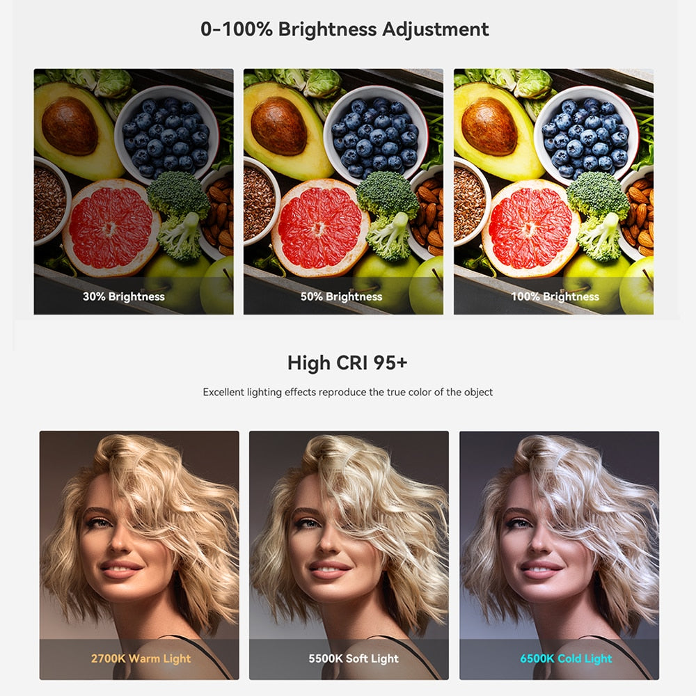 SmallRig Portable Vibe P108 RGB Video Light Smart Light 130mins long-lasting Pocket Size 108 LED Beads Floodlights 4055