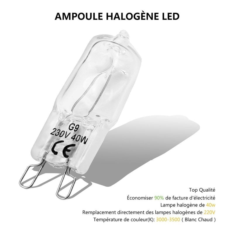 G9 Eco Halogen Light Bulb 220 - 230V 40W Lamp Bulbs Table Desk Floor Cabinet Light Closet Lamp for Office Restaurant Home