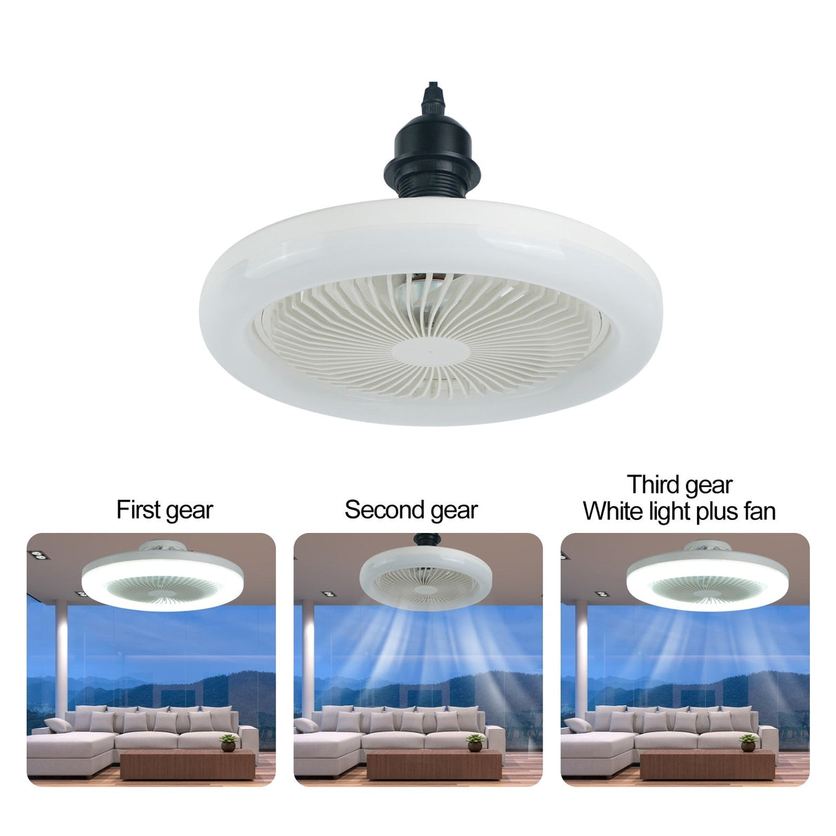 E27 Bedroom Ceiling Fans Lamp Cooling Fan Children Night Light LED Chandeliers Lights Living Room