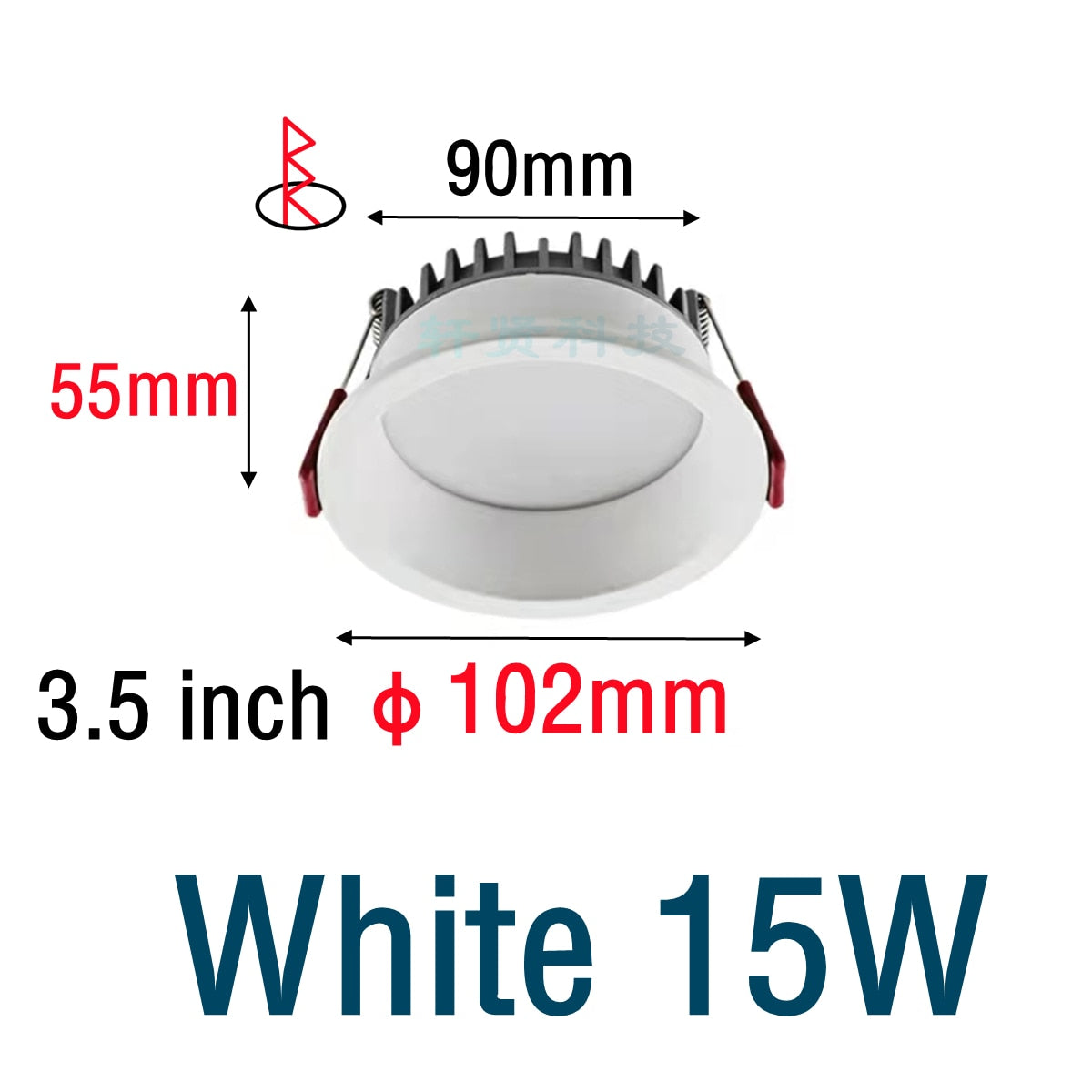 Recessed LED Downlight Anti-glare Black/White Dimmable LED Ceiling Light Bedroom Kitchen Tri-color Light LED Spotlight