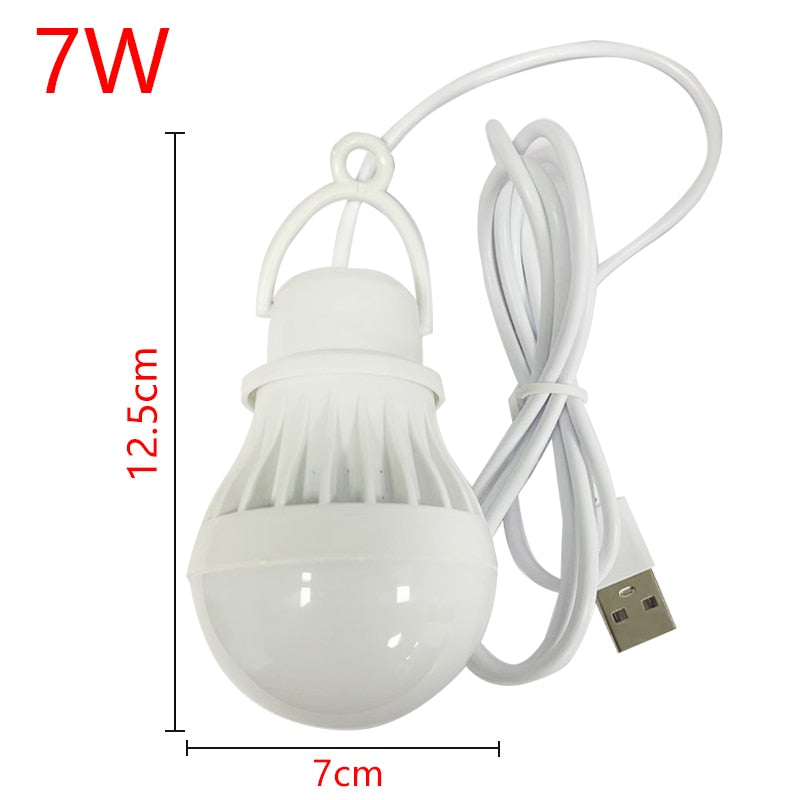 USB LED Bulb Portable LED Lamp Book Lights Outdoor Camping Light Indoor Reading Light Bulb Energy Saving Emergency Lamp
