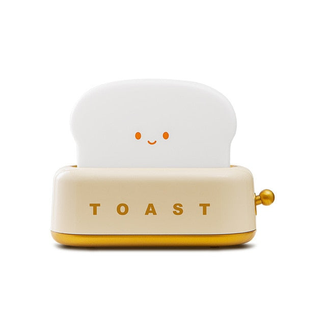 LED Bread Maker Night Light Toast Lamp USB Charging Dimming Table Lamps Children Timing Sleeping Fun Switch Mood Lights