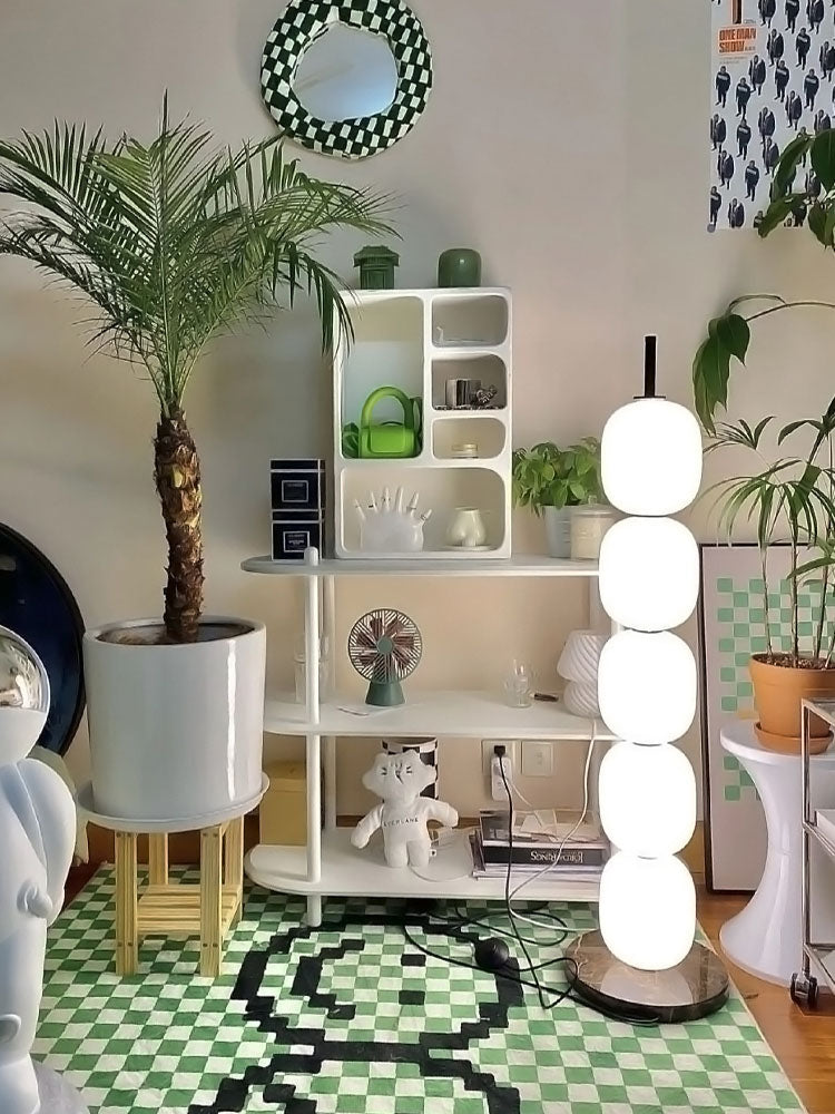 Nordic Gourd String Floor Lamp Modern Living Room Bedroom Study Famous Place White Glass Lampshade Designer Decor Floor Light