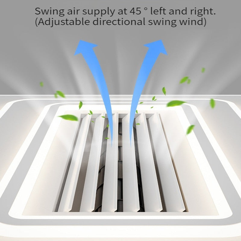 Modern Full Spectrum Bladeless Ceiling Fan Lamps Dimmable With Remote Control 6 Gears Indoor LED Lighting Bedroom Living Room