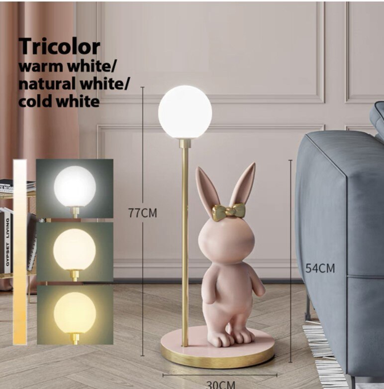 Floor Lamp Nordic Modern Fashion Coffee Table Chirdren Lights E27 Boy and Girl Room Bedroom LED Rabbit Floor Lamp Fixture Led