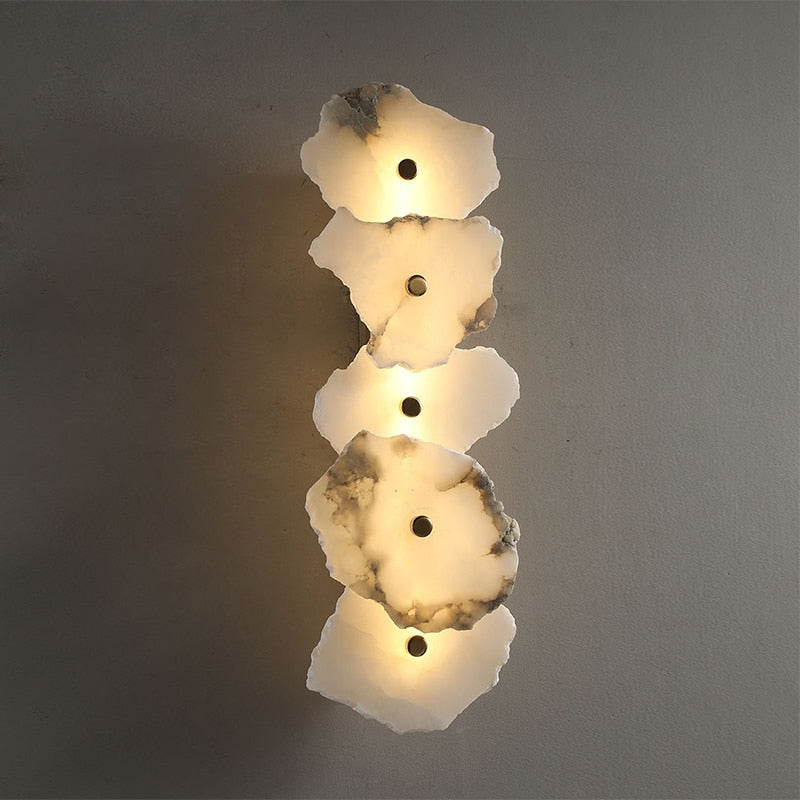 Natural Marble LED Wall Lamp Copper Luxury Novelty Lighting Sconce For Bedroom Living Dining Room Wall Decor Modern Art Design