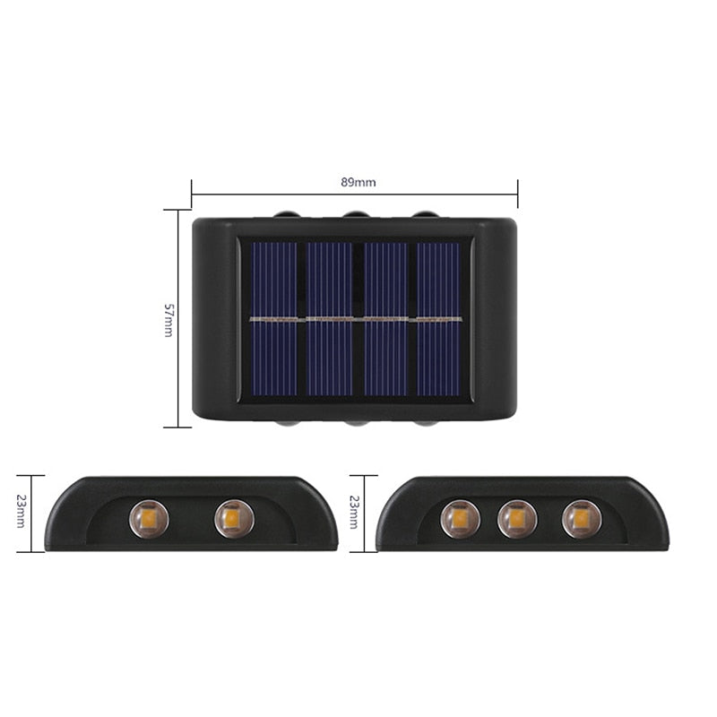 LED Solar Wall Lamp Outdoor Wall Light Ip65 Waterproof Garden Decoration Balcony Yard Street Decors Lamps Outside Sunlights