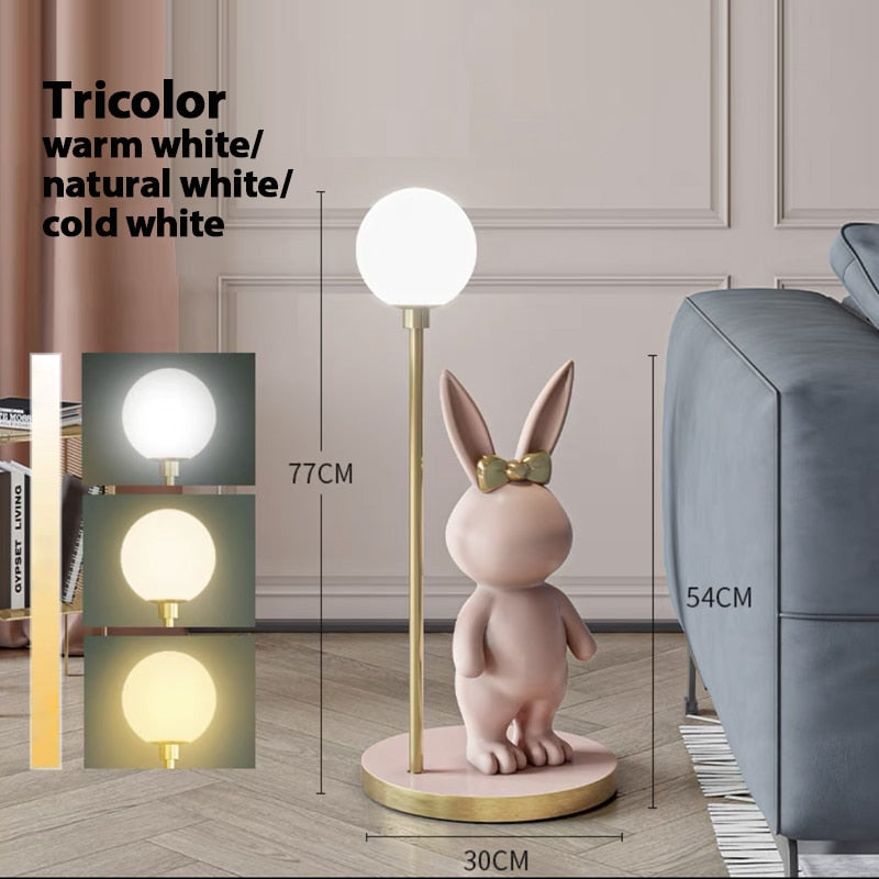 Floor Lamp Nordic Modern Fashion Coffee Table Chirdren Lights E27 Boy and Girl Room Bedroom LED Rabbit Floor Lamp Fixture Led