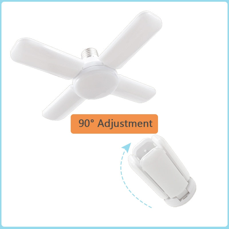 E27 LED Bulb Fan Blade Timing Lamp AC85-265V 28W Foldable Led Light Bulb Lampada For Home Ceiling Light With Remote Controller