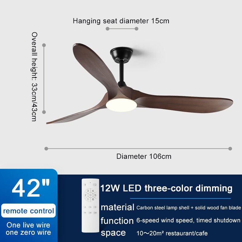 Modern 60/70 Inches Wooden Ceiling Fan With Led Light And Control For Bedroom Living Room Home Office Lounge Ceiling Fans