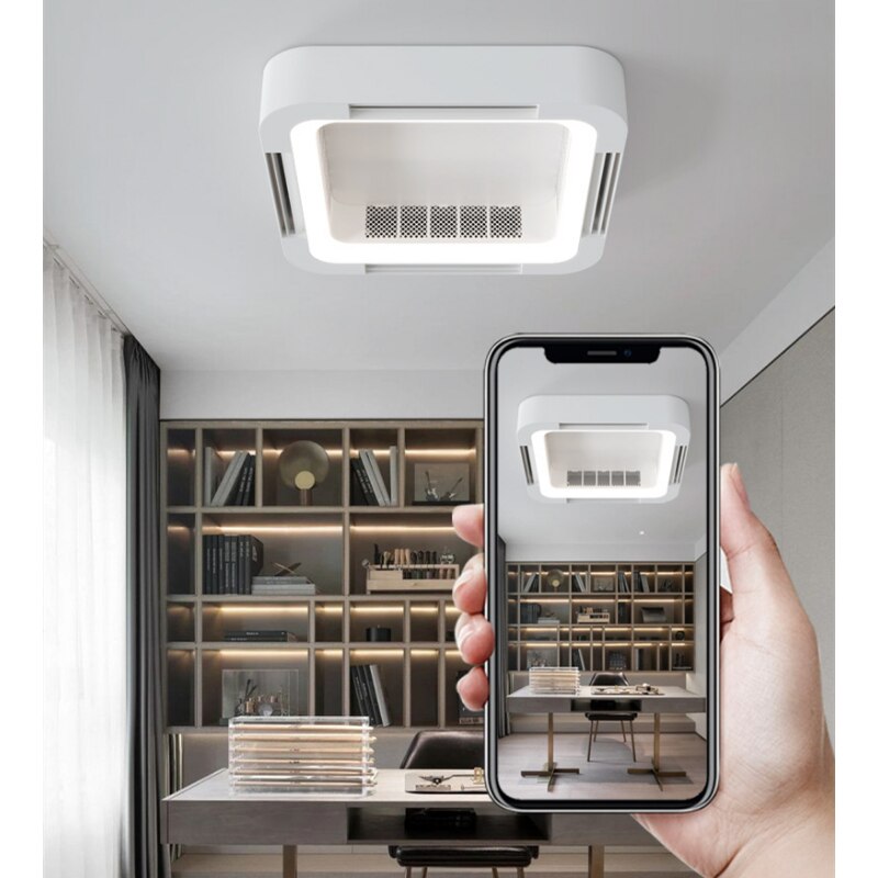 LED Ceiling Fans Lamp Nordic Invisible Bladeless Circulator Bedroom Living Room Dining Bedroom Fan Ventiladores De Techo