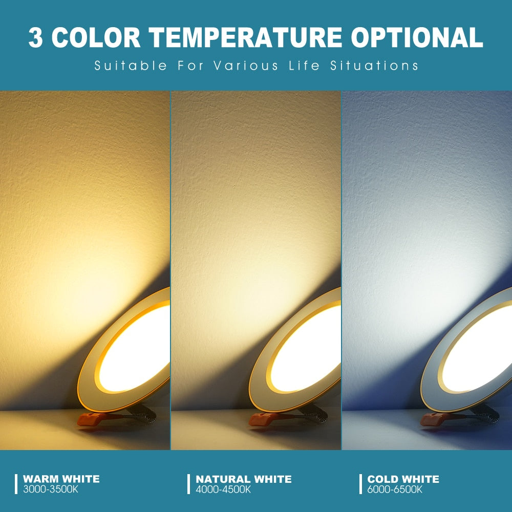 LED Downlight 3W 5W 7W 9W 12W Recessed Round LED Ceiling Lamp AC 220V 230V 240V Spot light Indoor Lighting Warm White Cold White