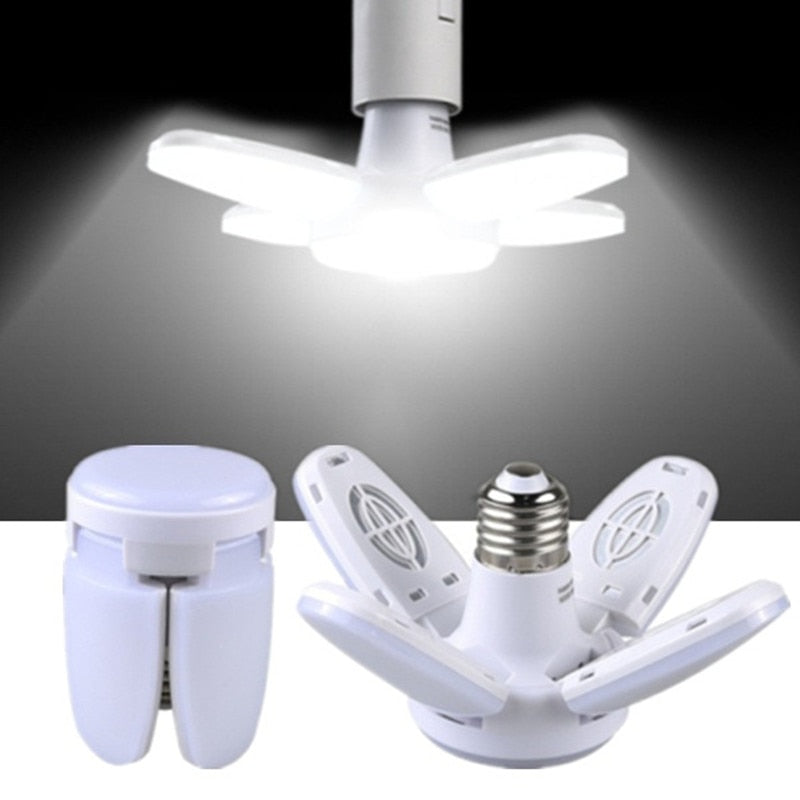 6500K 38W Cold White E27 LED Garage Light Deformable AC175V-265V 3800LM Ceiling Fixture Lights Workshop Lamp