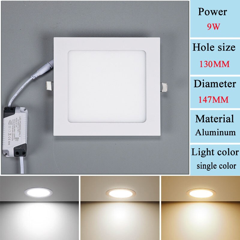 Embedded LED Panel Light Concealed Ceiling Light 3W6W12W15W18W Household Downlight Flat Light Commercial Ceiling Light