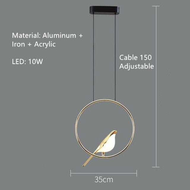Nordic Magpie Bird LED Wall Lamp Parlor Bar Bedside Hanging Light Fixture Novelty Rotatable Wall Bedroom Foyer Sconce
