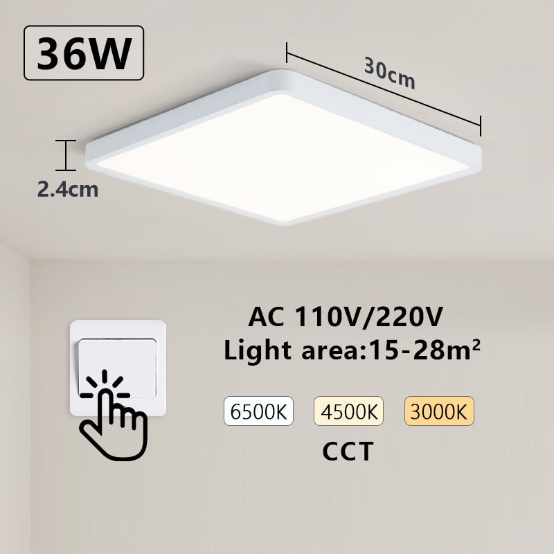 Tuya Smart LED Ceiling Lamp Wood Grain App Voice Control Alexa/Google Remote Control Square Ceiling Lights Living Room