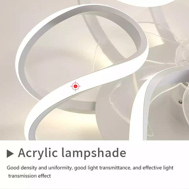 Modern simple LED Ceiling Fan Lamp with remote control Dining Room Bedroom Lamp Silent ceiling Fan light fixture Indoor lighting