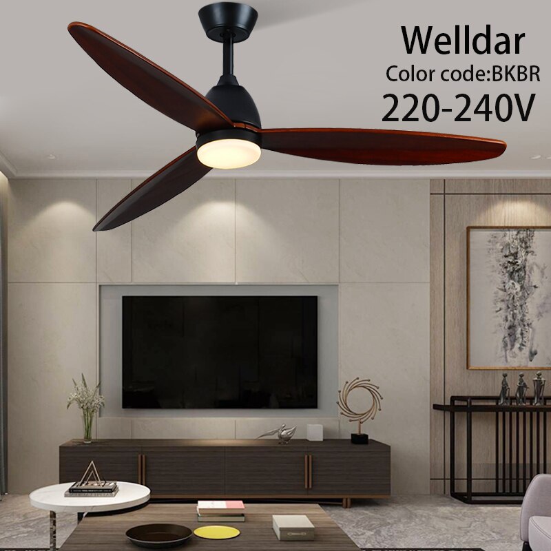 60 Inch Led Ceiling Fan Lamp Roof Home Fans Modern Indoor Decorate Wooden Blade Dc Ceiling Fan With Remote Control Ventilador