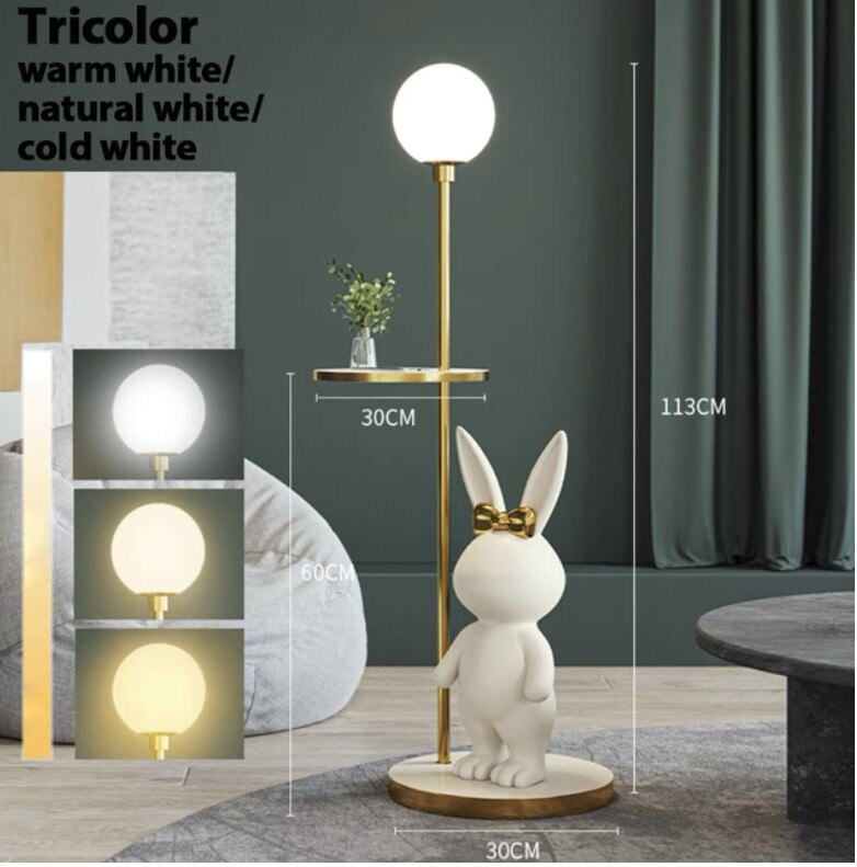 Floor Lamp Nordic Modern Fashion Coffee Table Chirdren Lights E27 Boy and Girl Room Bedroom LED Rabbit Floor Lamp Fixture Led