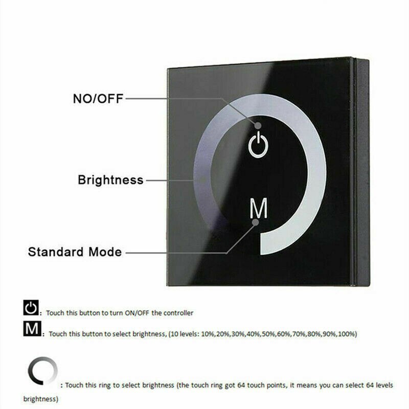 Dc 12v-24v Touch Panel Led Lights Dimmer Smart Controller Wall Mounted Switch Lights Controller Dc Panel Touch Switch Hardware