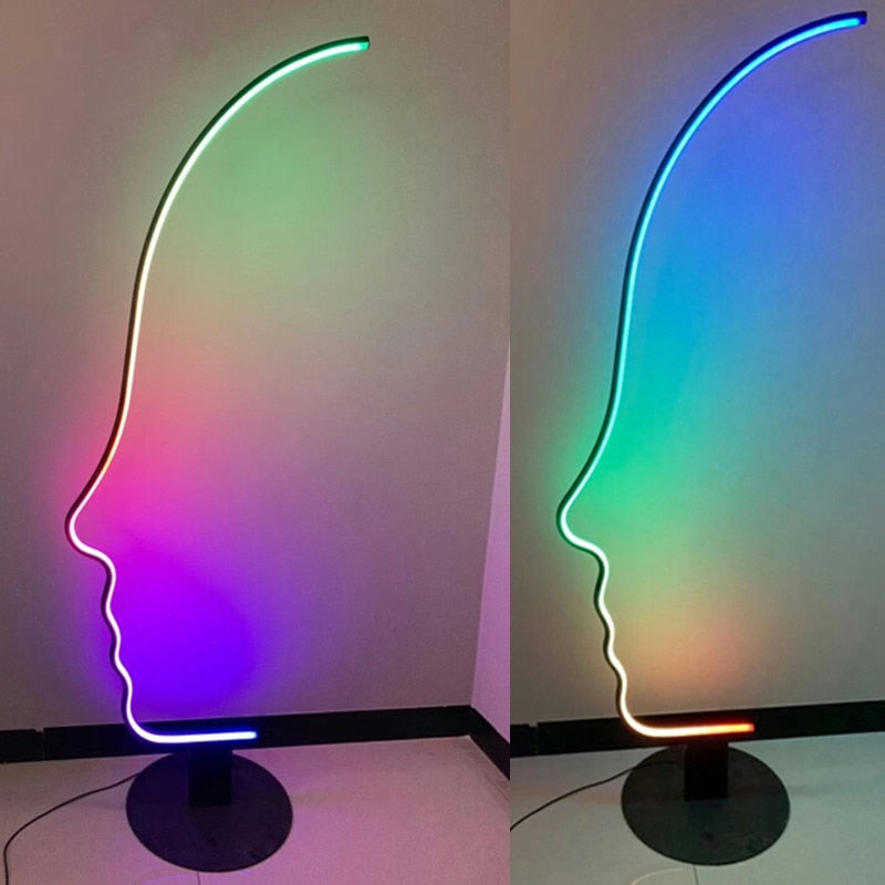 New Modern Fashion Creative Design Human Face Decor Led Floor Lamp Home Bedroom Living Room Indoor Lighting Bedside Lamp Light