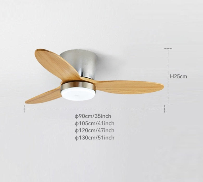 35Inch Design Fan Modern Floor Wood Dc Ceiling Fan Lamp With Remote Control Indoor Solid Wood LED light Fans For Home Ventilation