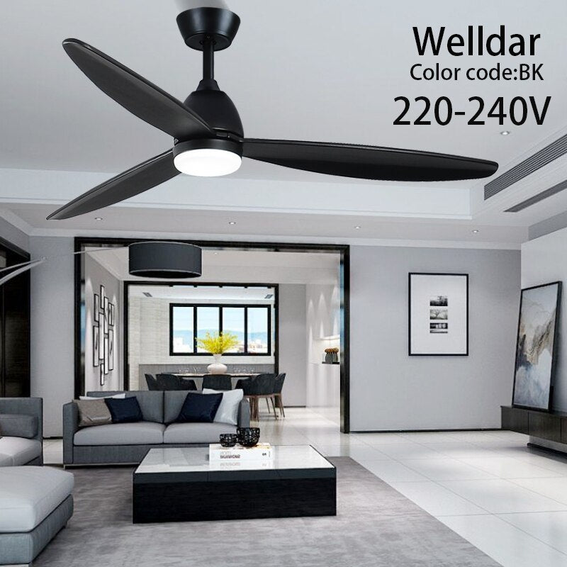 60 Inch Led Ceiling Fan Lamp Roof Home Fans Modern Indoor Decorate Wooden Blade Dc Ceiling Fan With Remote Control Ventilador