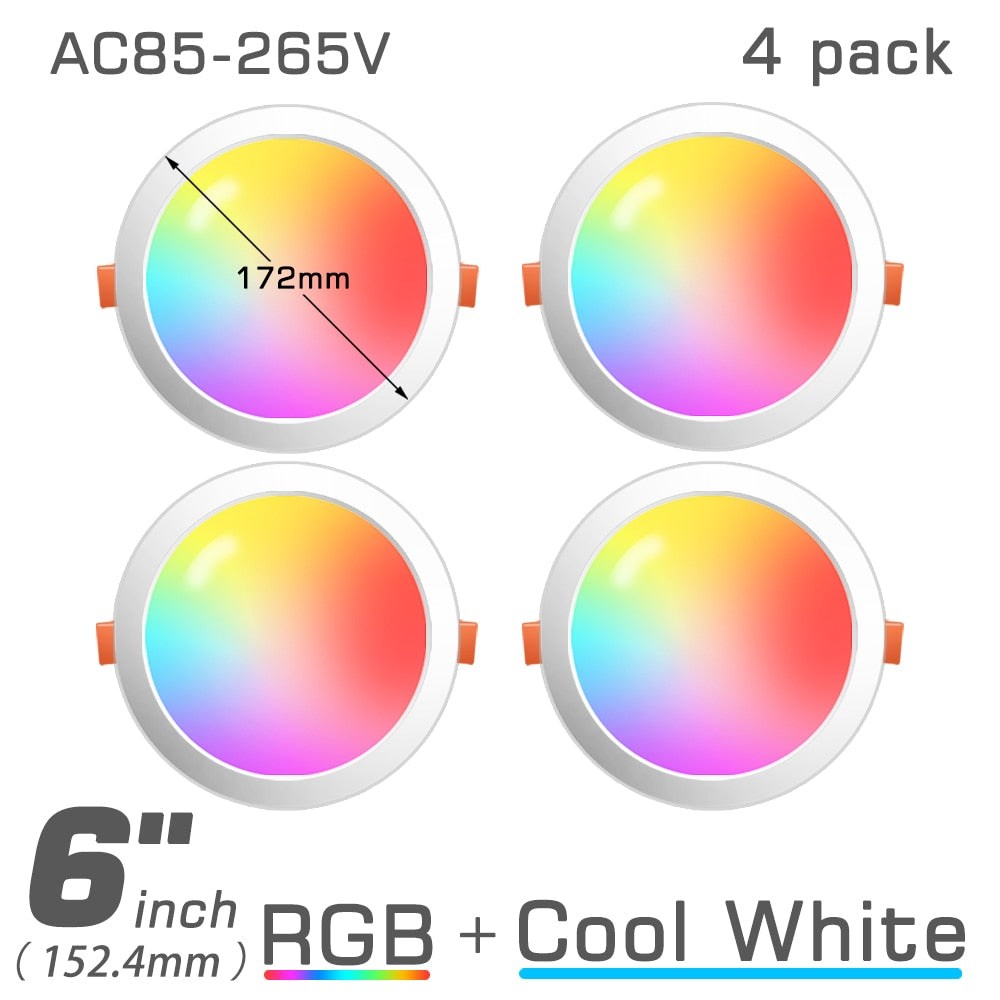 Bluetooth-Compatible Colorful Spot LED Ceiling Lamp Recessed Round Light Smart Home Luminaire RGB Dimmable Downlight 110V 220V