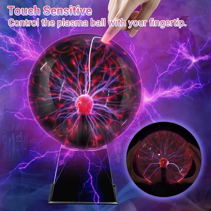 Novelty Plasma Ball Light Touch Lamp Christmas Kids Decor Gift Magic Electrostatic Lightning Ball Air Purification Lamp