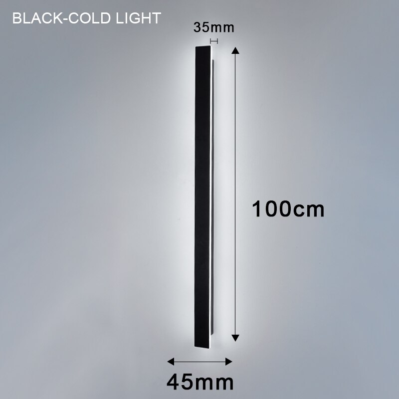 Modern Outdoor LED Wall Lamp 110V 220V Long Wall Light IP67 Waterproof Outdoor Lighting Garden Villa Porch Sconce Lamp Luminaire