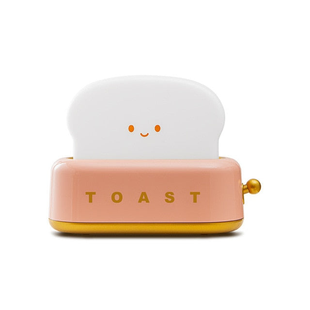 LED Bread Maker Night Light Toast Lamp USB Charging Dimming Table Lamps Children Timing Sleeping Fun Switch Mood Lights