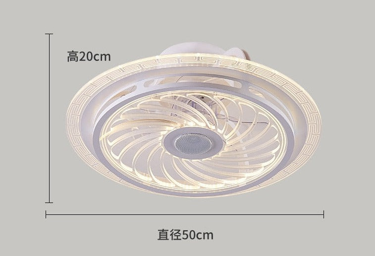 110V / 220V Nordic light with fan Ceiling Fan Lamp Invisible Restaurant Living Room Fan Home Decors chandelier fan ceiling