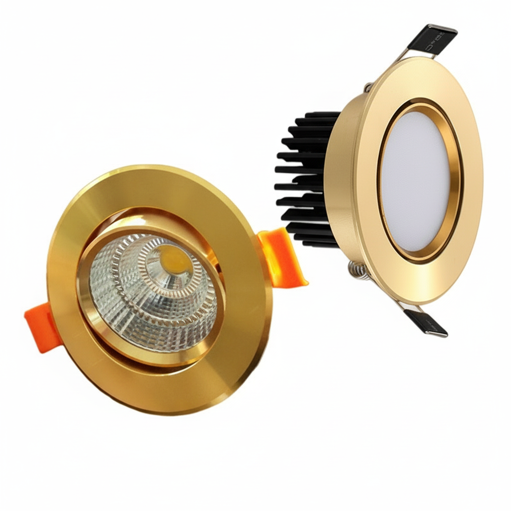 Golden Dimmable AC90V-260V 5W7W9W12W15W18W20W LED Downlights Shoot light COB Recessed Ceiling Lamps Spot Lights illumination Bulb