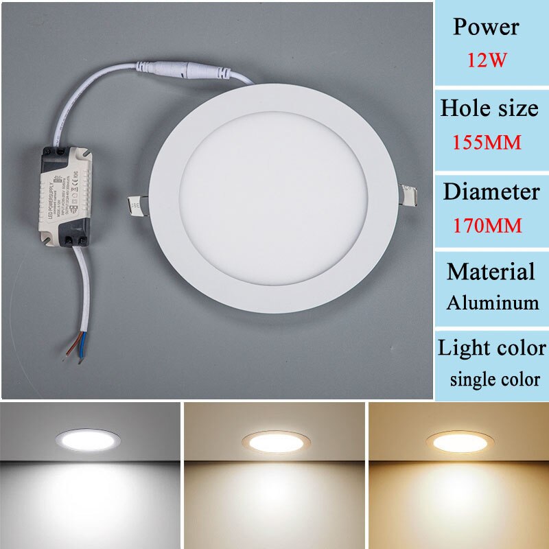 Embedded LED Panel Light Concealed Ceiling Light 3W6W12W15W18W Household Downlight Flat Light Commercial Ceiling Light