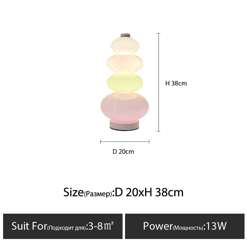 Candy string rainbow floor lamp creative macaron girl bedroom table lamp glass living room sofa side atmosphere lamp