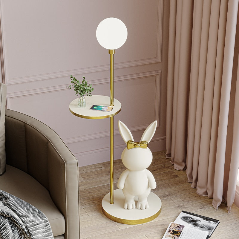 Floor Lamp Nordic Modern Fashion Coffee Table Chirdren Lights E27 Boy and Girl Room Bedroom LED Rabbit Floor Lamp Fixture Led